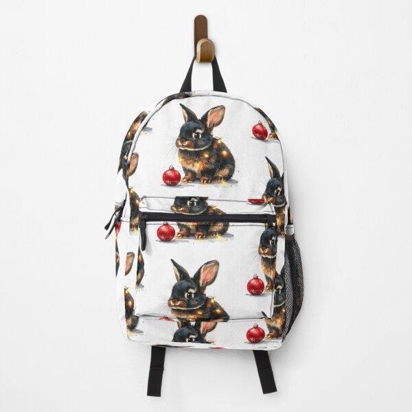 Item preview, Black Rex rabbit wrapped with Christmas lights, Christmas tree ball designed and sold by LiskoDesign.