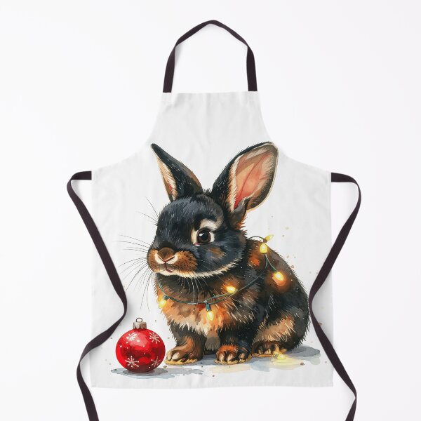 Item preview, Black Rex rabbit wrapped with Christmas lights, Christmas tree ball designed and sold by LiskoDesign.