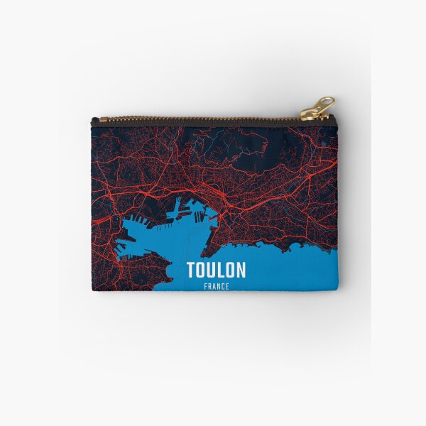 Item preview, Toulon Red & Blue Minimalist Map designed and sold by HomeLivingCo.