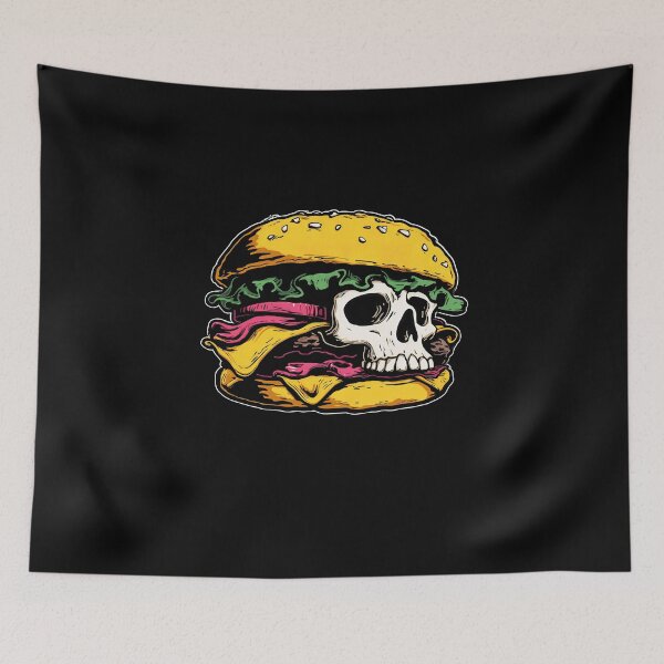 Item preview, Skull Cheeseburger – Colorful Burger Lover Art designed and sold by Absyntart.