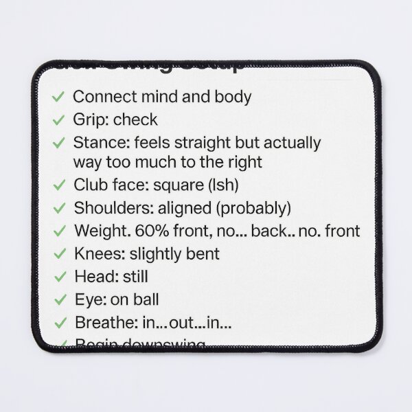 Item preview, Golf Swing Setup – Funny Minimalist Golf Checklist Design designed and sold by OffsideMindset.