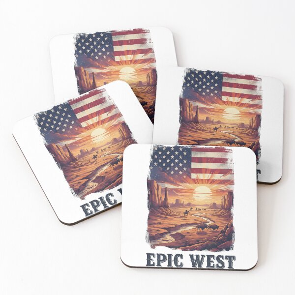 Item preview, Epic West | Patriotic American Flag & Wild West Landscape designed and sold by TheArtForge.