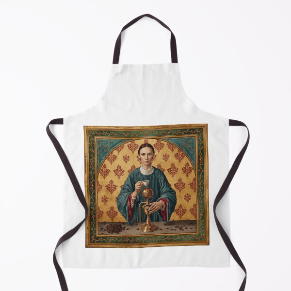 Item preview, Barista Saint Gothic Art | Medieval Guild Painting designed and sold by PictorialWhimsy.