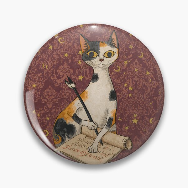 Item preview, Calico Cat Writing Quill Medieval Art designed and sold by PictorialWhimsy.