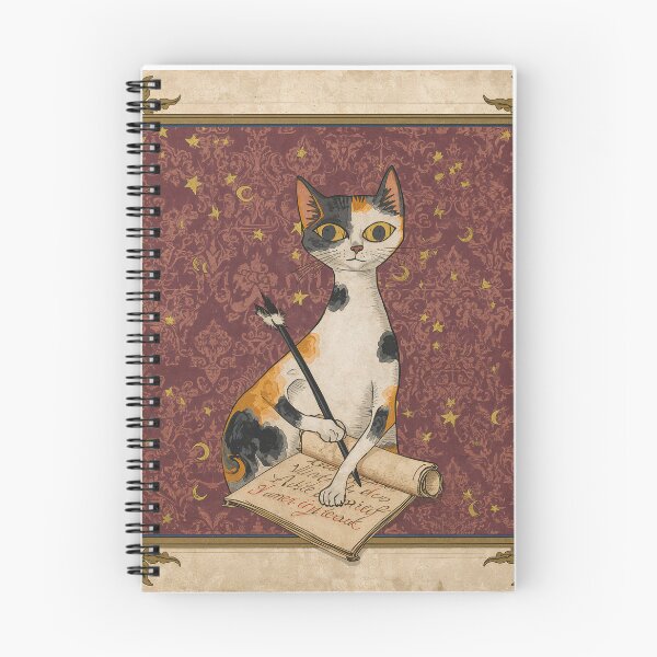 Item preview, Calico Cat Writing Quill Medieval Art designed and sold by PictorialWhimsy.