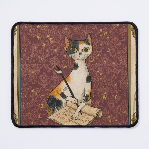 Item preview, Calico Cat Writing Quill Medieval Art designed and sold by PictorialWhimsy.