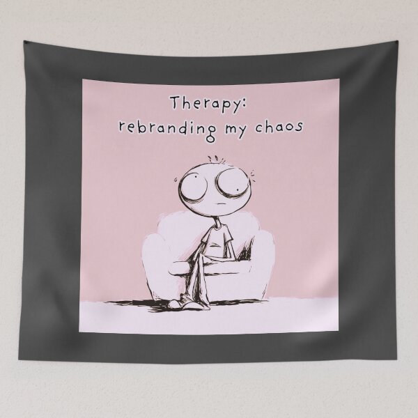 Item preview, Therapy: rebranding my chaos, simple soft pink artwork designed and sold by silent-violin.