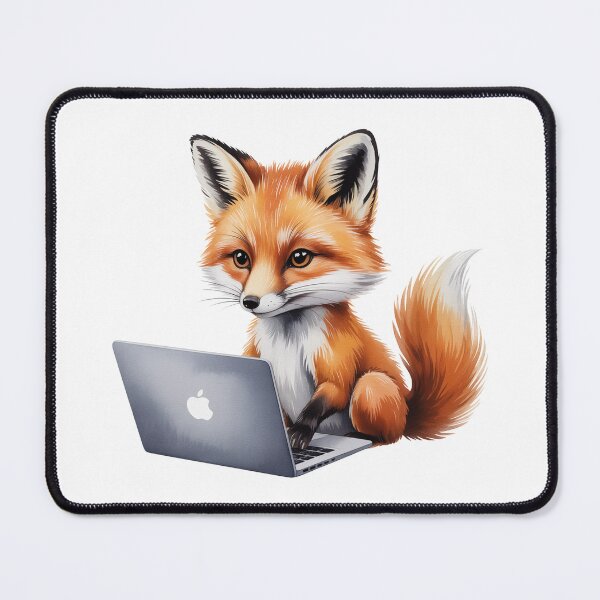 Artikelvorschau, Süßer Fuchs mit Laptop – Wandkunst zum Lernen und Programmieren entworfen und verkauft von vk09.