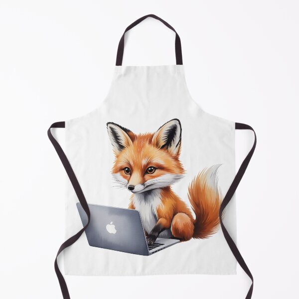 Item preview, Cute Fox with Laptop – Study & Coding Wall Art designed and sold by vk09.
