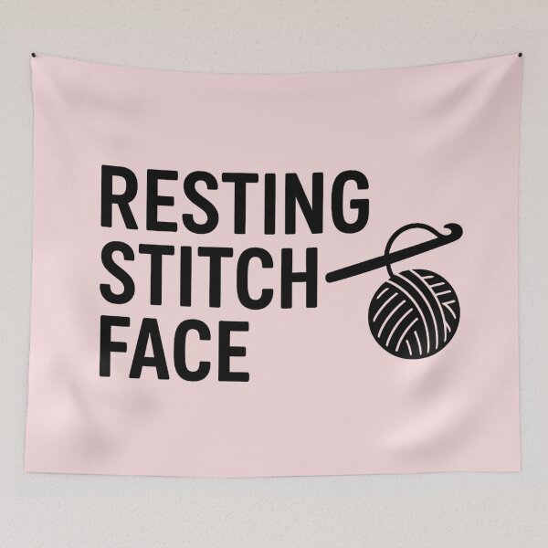 Item preview, Resting Stitch Face Crochet Humor Design | Funny Yarn & Crochet Hook Art - crochet graphic slogan designed and sold by MarJul.