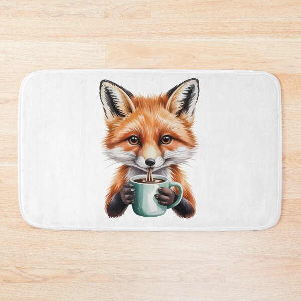 Item preview, Cute Fox with Coffee – Cozy Kitchen & Office Wall Art designed and sold by vk09.
