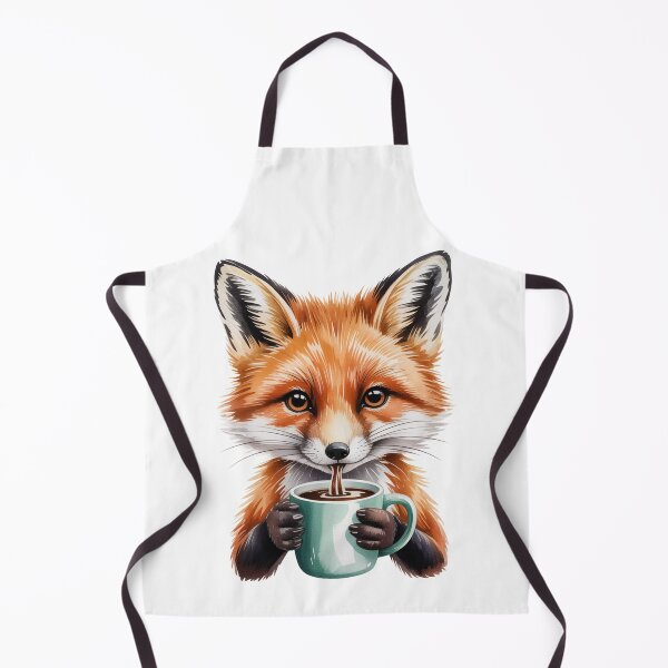 Item preview, Cute Fox with Coffee – Cozy Kitchen & Office Wall Art designed and sold by vk09.
