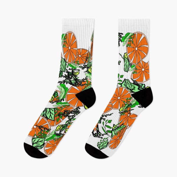 Item preview, abstract composition featuring orange slices surrounded by green leaves  designed and sold by Nature  Nblossom.