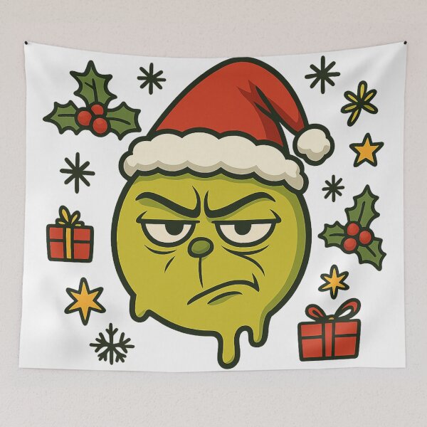 Item preview, Funny Grinch-style Christmas smiley designed and sold by Eric Nagel.