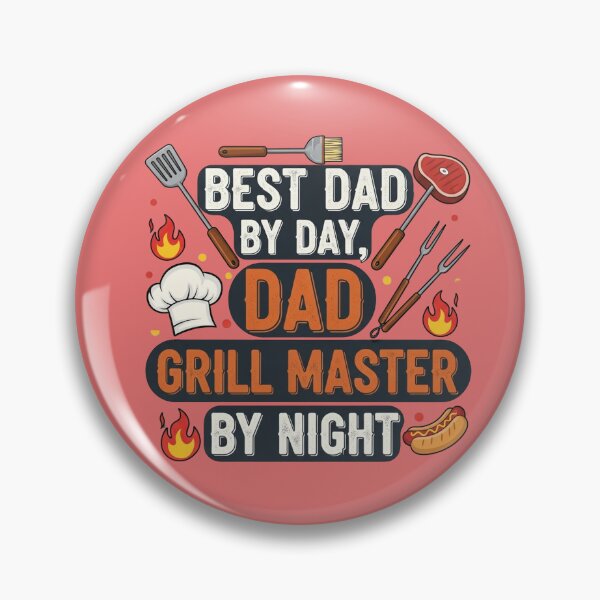 Item preview, Best Dad by Day Grill Master by Night – Funny BBQ Dad Quote Design designed and sold by Wizdem Artworkz.