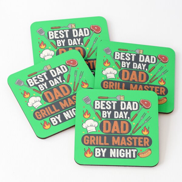 Item preview, Best Dad by Day Grill Master by Night – Funny BBQ Dad Quote Design designed and sold by Wizdem Artworkz.