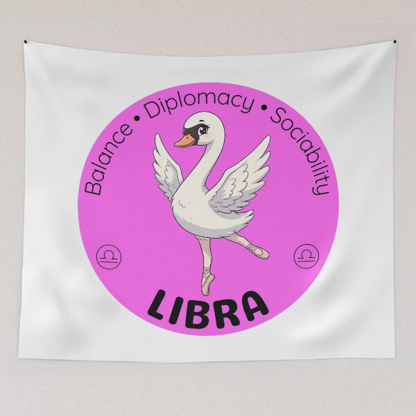 Item preview, Libra Zodiac Swan | Charming Wind Sign Design designed and sold by Pets & Memes & Stuff.