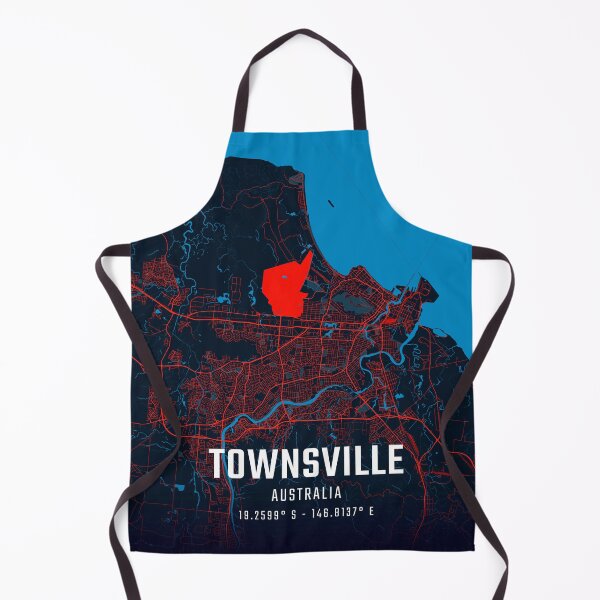 Artikelvorschau, Townsville Rot & Blau Minimalistische Karte entworfen und verkauft von HomeLivingCo.