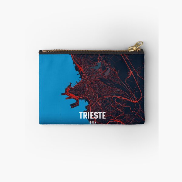 Item preview, Trieste Red & Blue Minimalist Map designed and sold by HomeLivingCo.