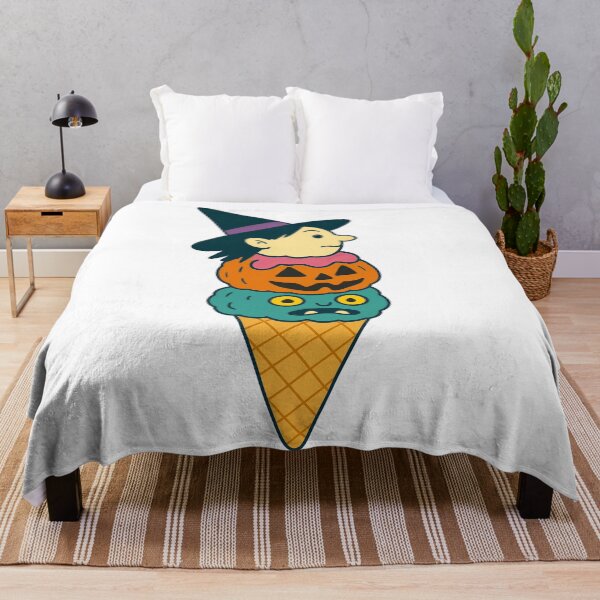 Item preview, Whimsical Halloween Ice Cream Cone Cartoon Illustration Art designed and sold by RuweisVibes.