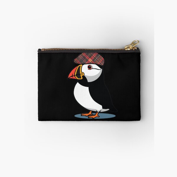 Item preview, Tartan Bunnet Puffin Scotland - Cute Scottish Seabird in Plaid Flat Cap - Quirky Highland Wildlife Heritage Art Gift designed and sold by Loom on the Loch.