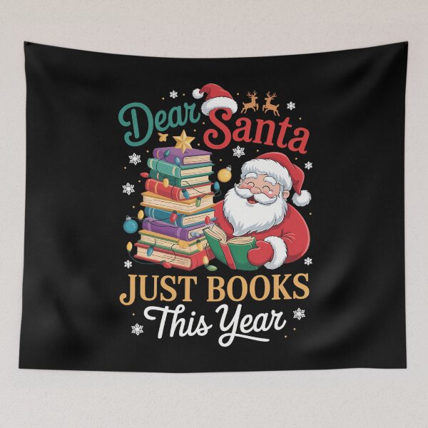 Item preview, Bookish Christmas Holiday Book Lovers Santa Reader Holiday Xmas designed and sold by cosmicncozyS.