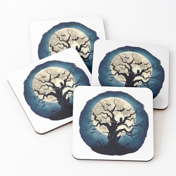 Item preview, Haunted Moon Night with Spooky Tree and Bats Halloween designed and sold by RuweisVibes.