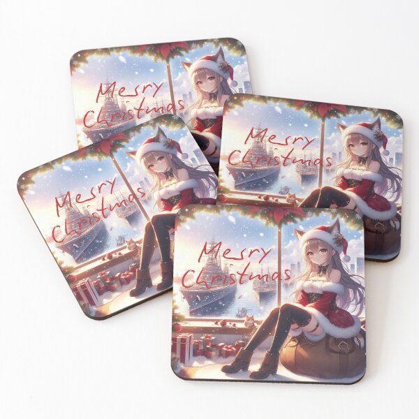 Item preview, Merry Christmas Anime Cute Girlfriend romantic getaway holiday with cat ears and tail Christmas Theme (silvergoldvisionary)   designed and sold by SGVisionary.