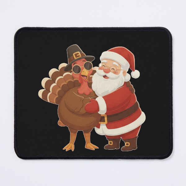 Item preview, ThanksMas Vibes: Cozy Vintage Turkey Santa Hugging in Sunglasses designed and sold by designwiss.