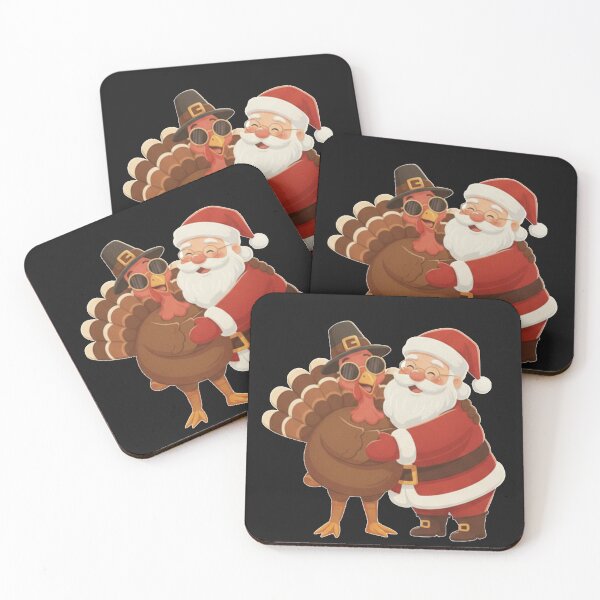 Item preview, ThanksMas Vibes: Cozy Vintage Turkey Santa Hugging in Sunglasses designed and sold by designwiss.