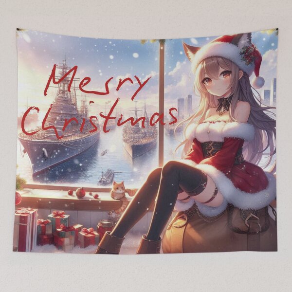 Item preview, Merry Christmas Anime Cute Girlfriend romantic getaway holiday with cat ears and tail Christmas Theme (silvergoldvisionary)   designed and sold by SGVisionary.