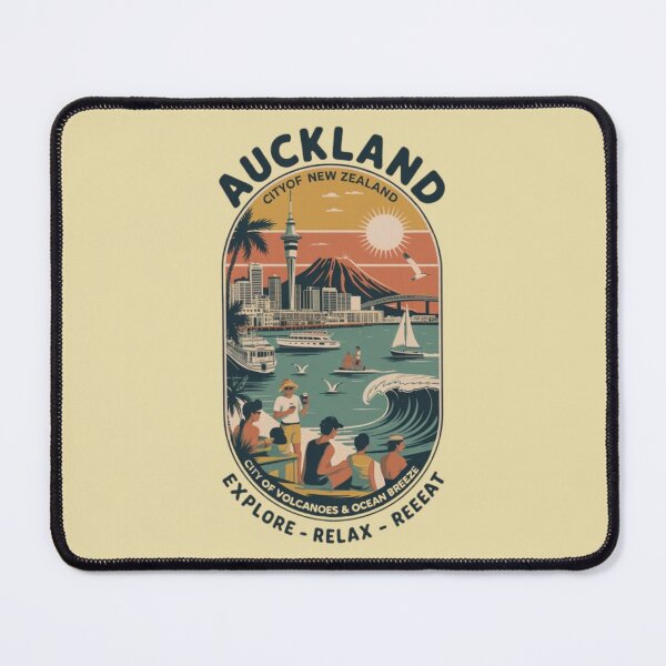 Item preview, Auckland, New Zaland, Vintage View, City of Volcanoes and Ocean Breeze designed and sold by UrbanGraphixs.