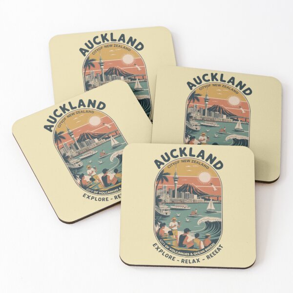 Item preview, Auckland, New Zaland, Vintage View, City of Volcanoes and Ocean Breeze designed and sold by UrbanGraphixs.