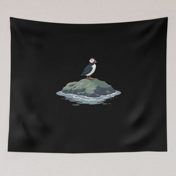 Item preview, Puffin Standing on Coastal Rock Scotland - Scottish Seabird Ocean Wildlife Art - Atlantic Bird Nature Design Gift designed and sold by Loom on the Loch.