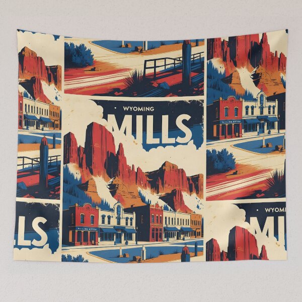 Item preview, Mills Wyoming 1950s USA Vintage Travel Tourism designed and sold by TravelersGems.