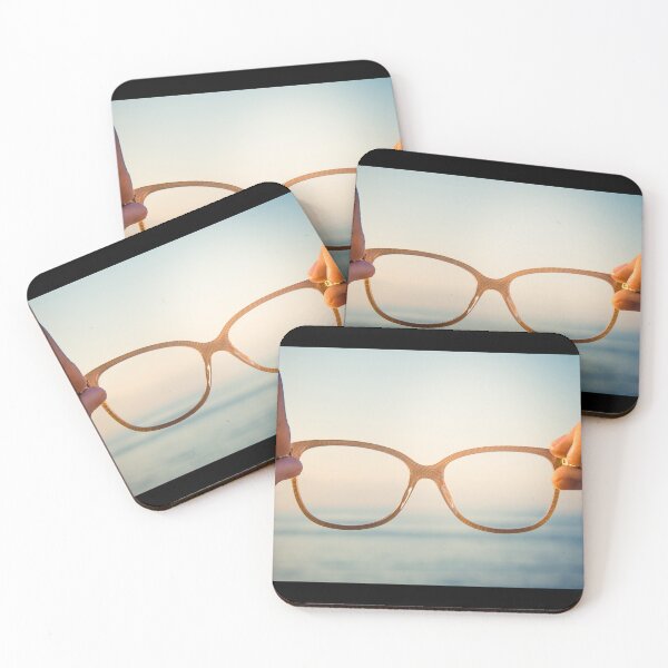 Item preview, Cinematic Glasses Held Up to Ocean Horizon - Focus and Clear Vision designed and sold by MDB_Shop.