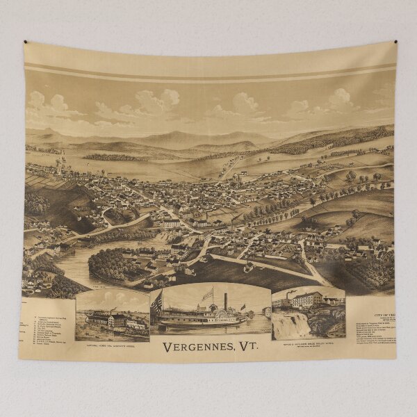 Item preview, Aerial View of Vergennes, Vermont (1890) designed and sold by allhistory.