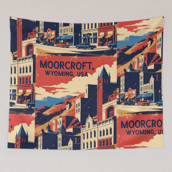 Item preview, Moorcroft Wyoming 1950s USA Vintage Travel Tourism designed and sold by TravelersGems.