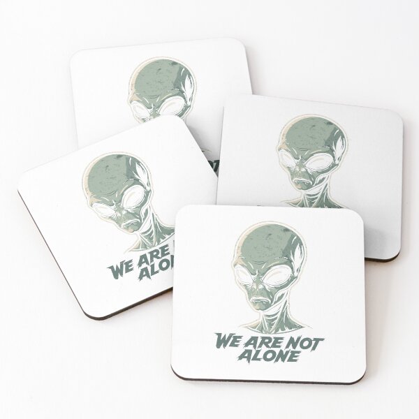Item preview, Retro Grey Alien Head with We Are Not Alone Quote designed and sold by RuweisVibes.