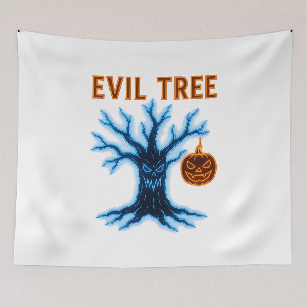Item preview, Evil Tree – Neon Horror Halloween Art designed and sold by GlowAIDesigns.