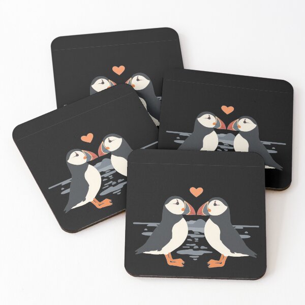 Item preview, Puffin Couple in Love Scotland - Scottish Seabird Romance Heart Design designed and sold by Loom on the Loch.