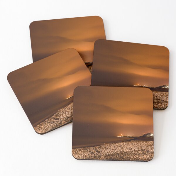 Item preview, Amber Night Sky Over Pebble Beach - Light Pollution Long Exposure designed and sold by MDB_Shop.