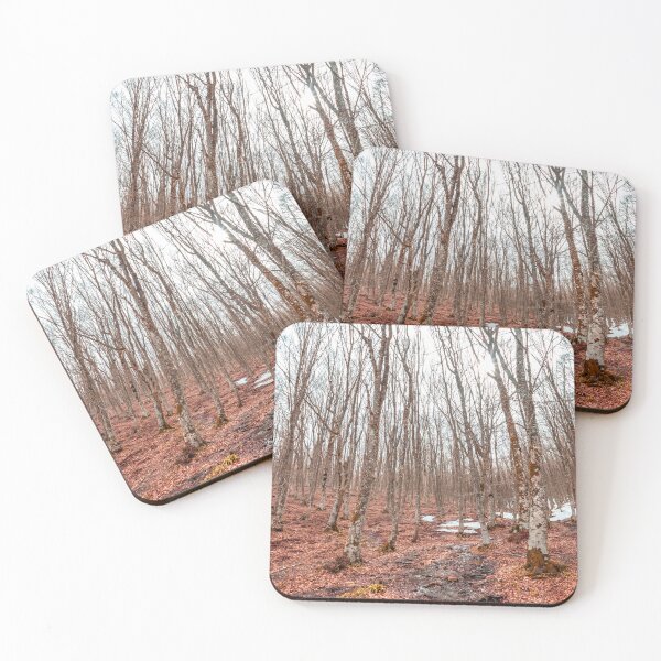 Item preview, Bare Beech Forest with Rust-Colored Leaves - Winter Transition Landscape designed and sold by MDB_Shop.