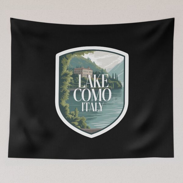 Item preview, Lake Como Italy Shield – Scenic Vintage Travel Design designed and sold by VividOrganica.