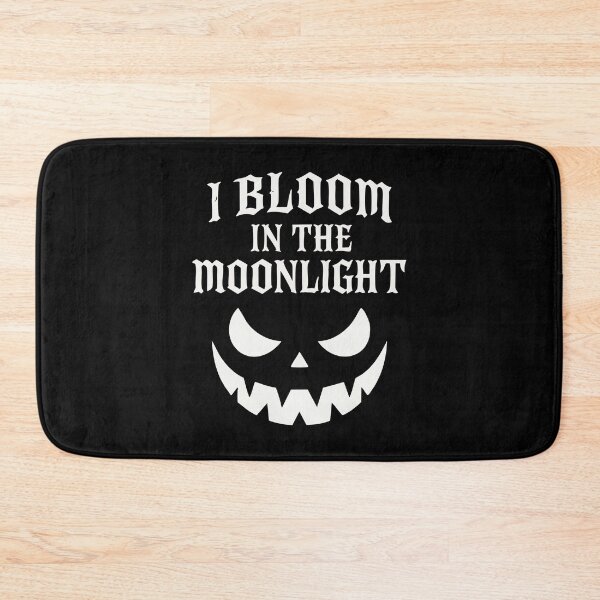 Item preview, I Bloom in the Moonlight” Gothic Halloween Quote | Evil Pumpkin Face Vector | Spooky Horror Typography designed and sold by graphicnew.