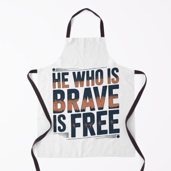 Item preview, Short Inspirational Quote, He Who is Brave is Free Quote, Vintage Retro Style designed and sold by graphic-genie.