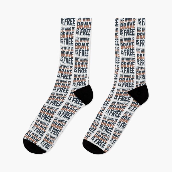 Item preview, Short Inspirational Quote, He Who is Brave is Free Quote, Vintage Retro Style designed and sold by graphic-genie.
