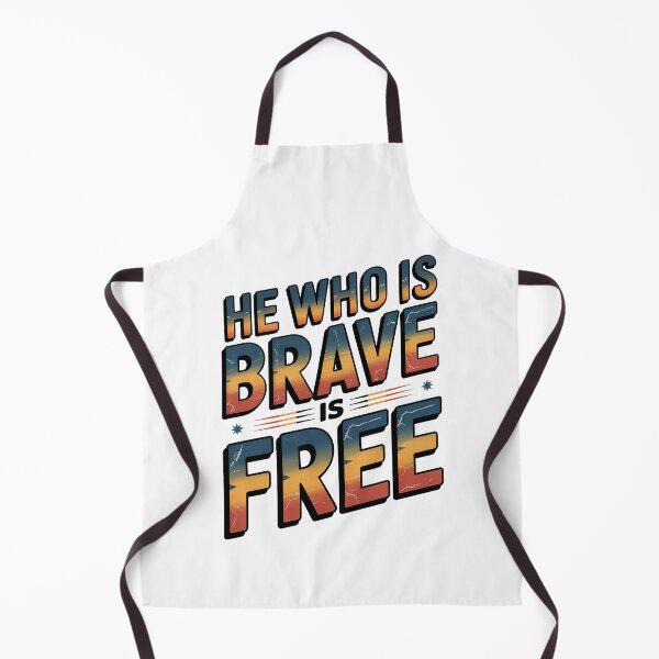 Item preview, Short Inspirational Quote, He Who is Brave is Free Quote, Vintage Retro Style designed and sold by graphic-genie.