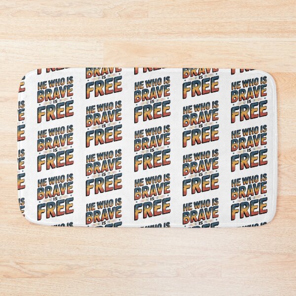 Item preview, Short Inspirational Quote, He Who is Brave is Free Quote, Vintage Retro Style designed and sold by graphic-genie.