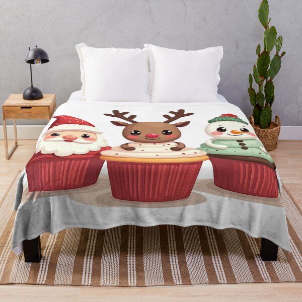 Item preview, Kawaii Christmas Cupcake Squad - Cute cupcakes with Santa, reindeer & snowman - Cute Christmas motif designed and sold by Hans-Design.